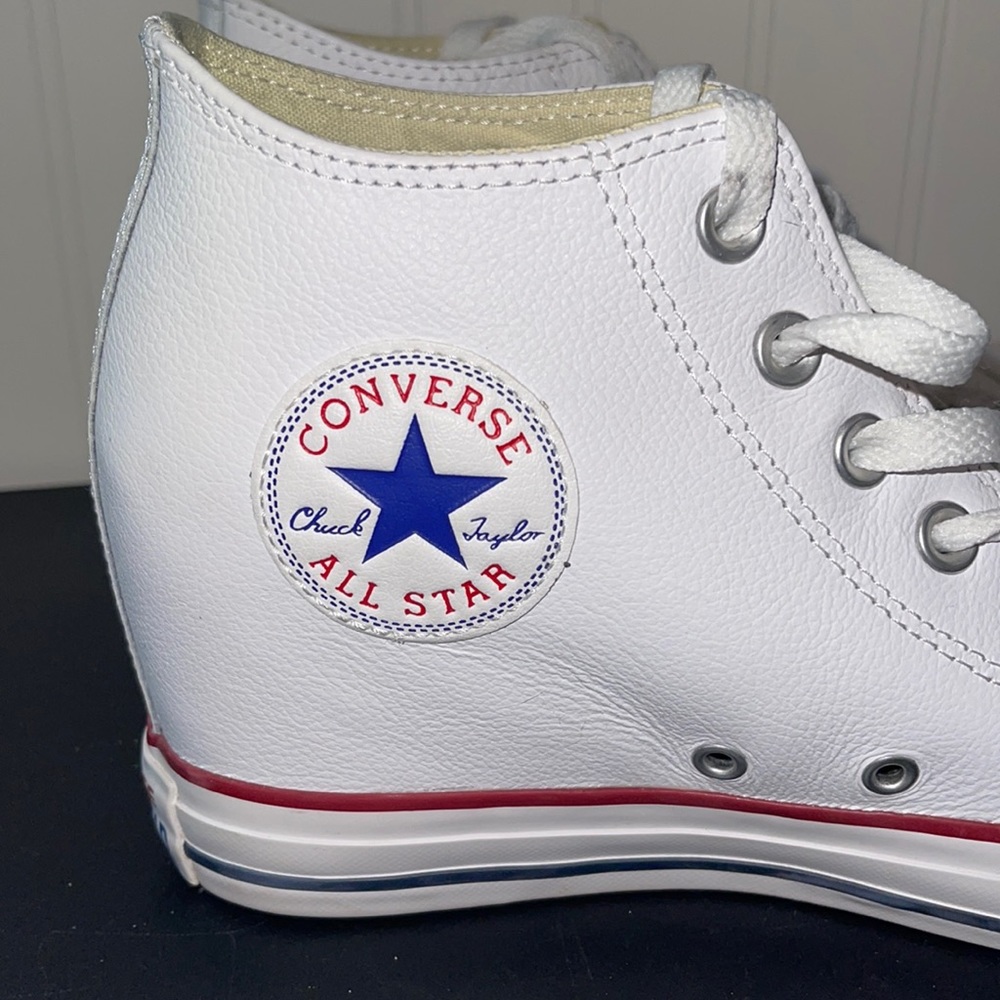 Converse Wedge White Shoes Size 9.5